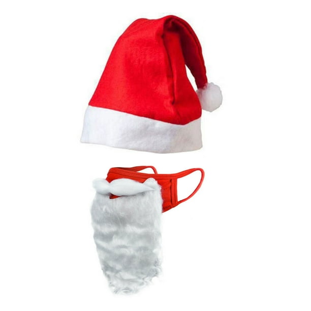 Christmas Party Santa Claus Hat Cap Halloween Costume Red White Adult Unisex